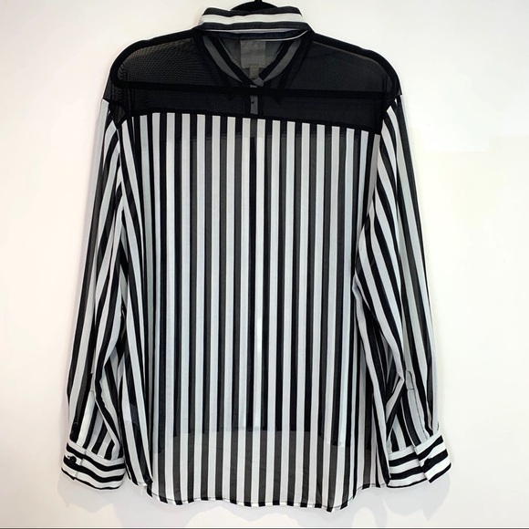 Urban Outfitters Black and White Stripe Blouse - Picture 2 of 4